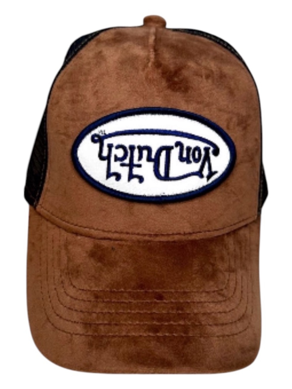 Von Dutch Velvet / Brown Suede-Look Trucker Hat. - Picture 3 of 7